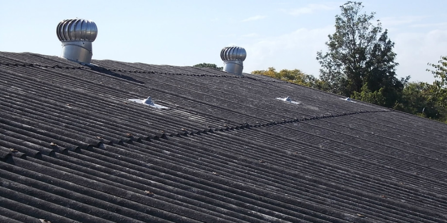 Dangerous height safety system on asbestos roof