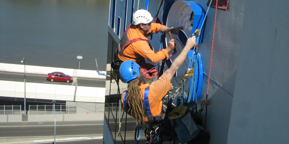 Rope Access sign installation