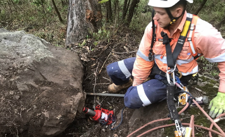 Rope access rock scaling