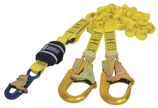 SALA Force 2 Twin Elasticated Fall Arrest Lanyard with Alloy Scaff Hooks