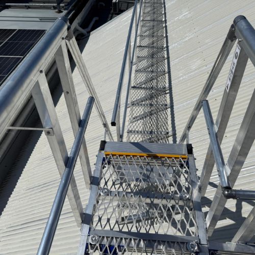 handrails installed on stairs