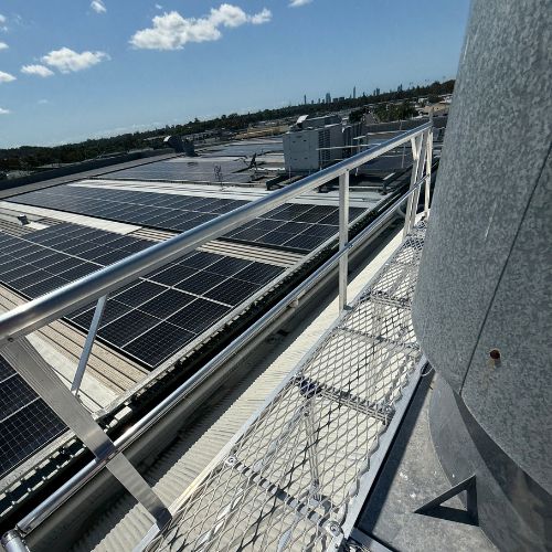 guardrails surround roof plant platform